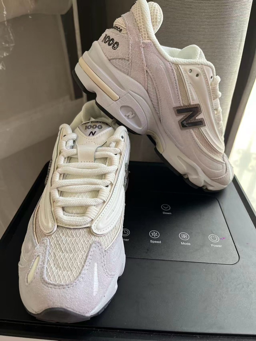New Balance Women's White and Cream 1000 Runner Sneakers